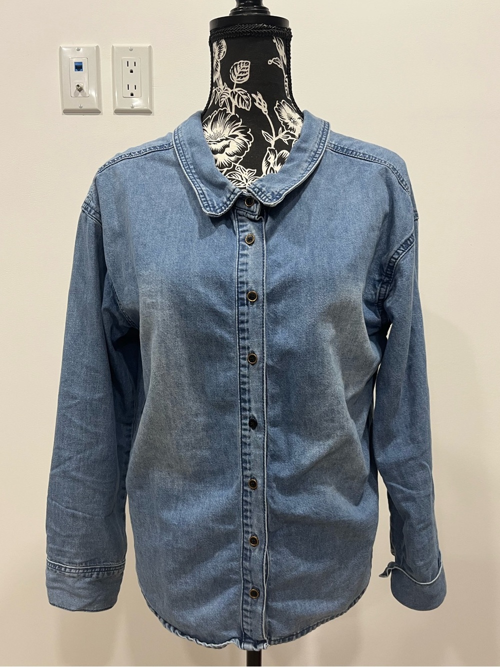 Heartloom Medium Wash Denim Button-Up Shirt
